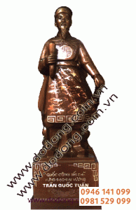 Tượng đồng trần quốc tuấn tam khí 60cm