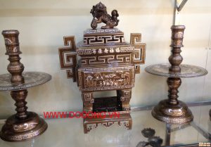 Bộ đỉnh đồng tam khí vuông 50cm