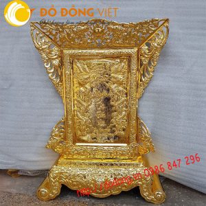 Bài vị bằng đồng, bài vị cửu huyền thất tổ mạ vàng 68x81cm