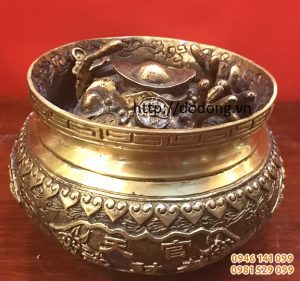 Bát đồng phong thủy,bát tài lộc đồng đúc 13,68cm