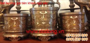 Bát hương gia tiên đồng ngũ sắc – Đồ đồng việt