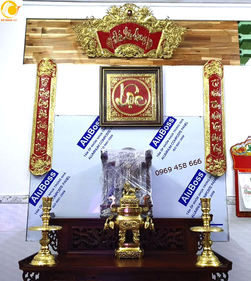 Báo giá bộ cuốn thư thư pháp bằng đồng 135 cm