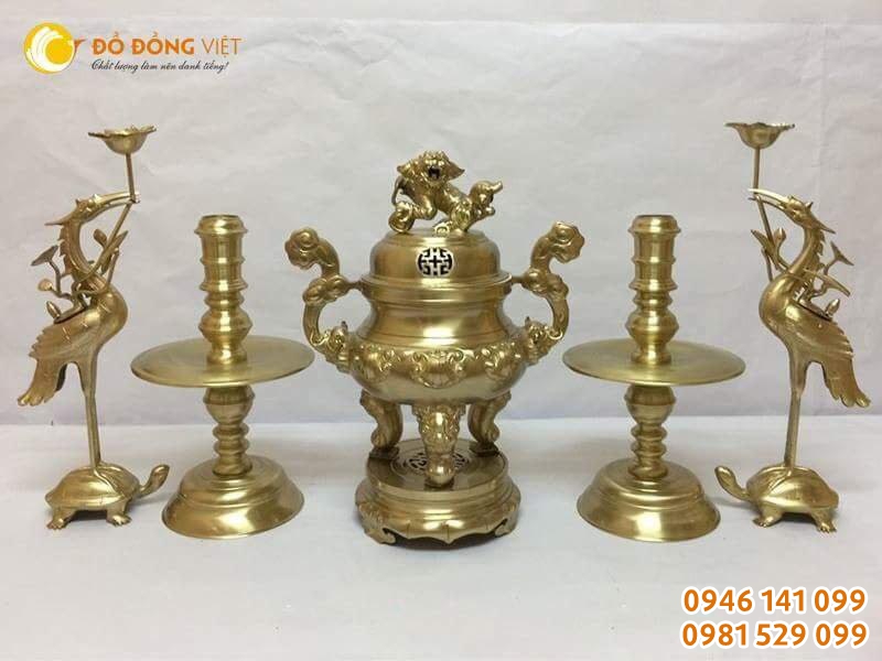 Ngũ sự đỉnh đồng 55 cm đồng thau hoa sòi