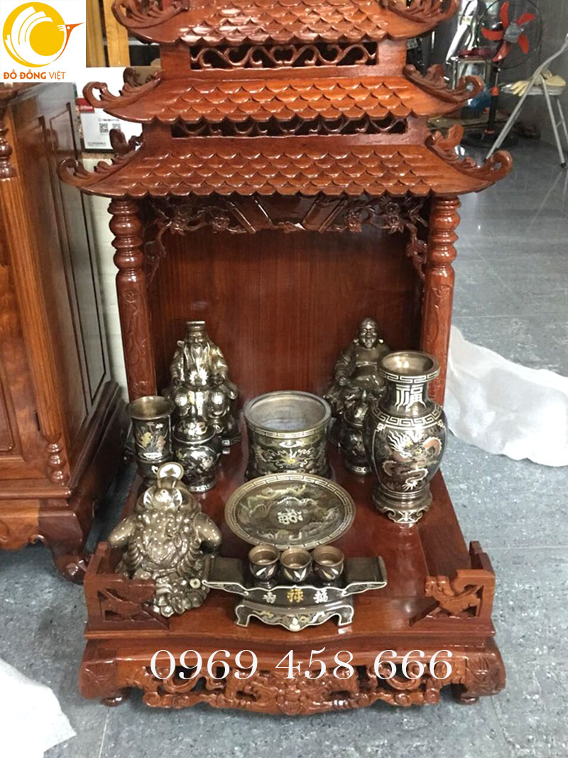 Bộ thần tài ông địa bằng đồng ngũ sắc