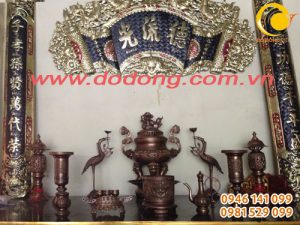 Bộ đỉnh đồng mắt cua giả cổ cao 45cm – Đỉnh đồng việt nam