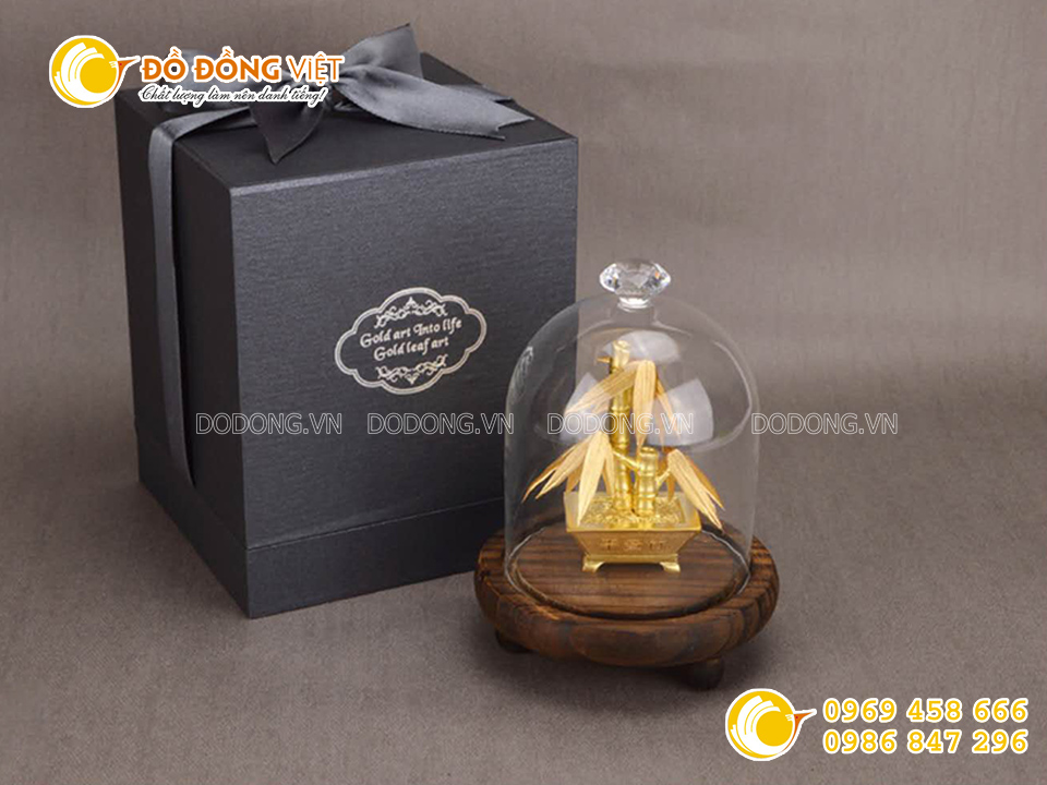 Quà tặng vàng 24k, cây trúc dát vàng