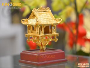 Chùa Một Cột mạ vàng 24k cao cấp của Đồ đồng Việt