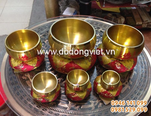 Chuông bát,chuông đồng vàng khắc bài chân kinh phật