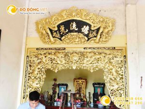 Cửa võng thờ cúng bằng đồng 1m76