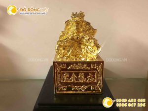 Ấn rồng cửu long kim ấn mạ vàng 24k