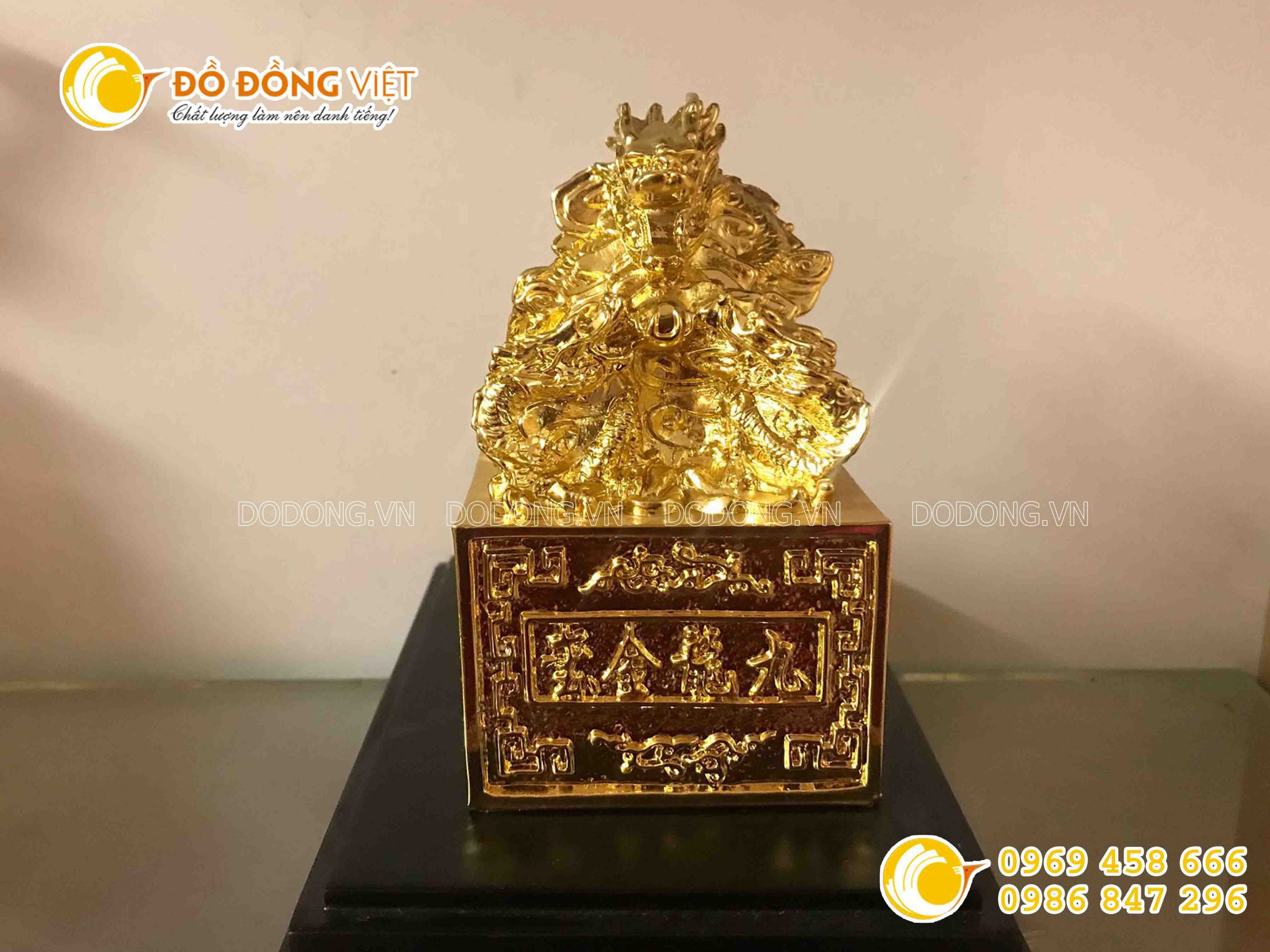 Ấn rồng cửu long kim ấn mạ vàng 24k