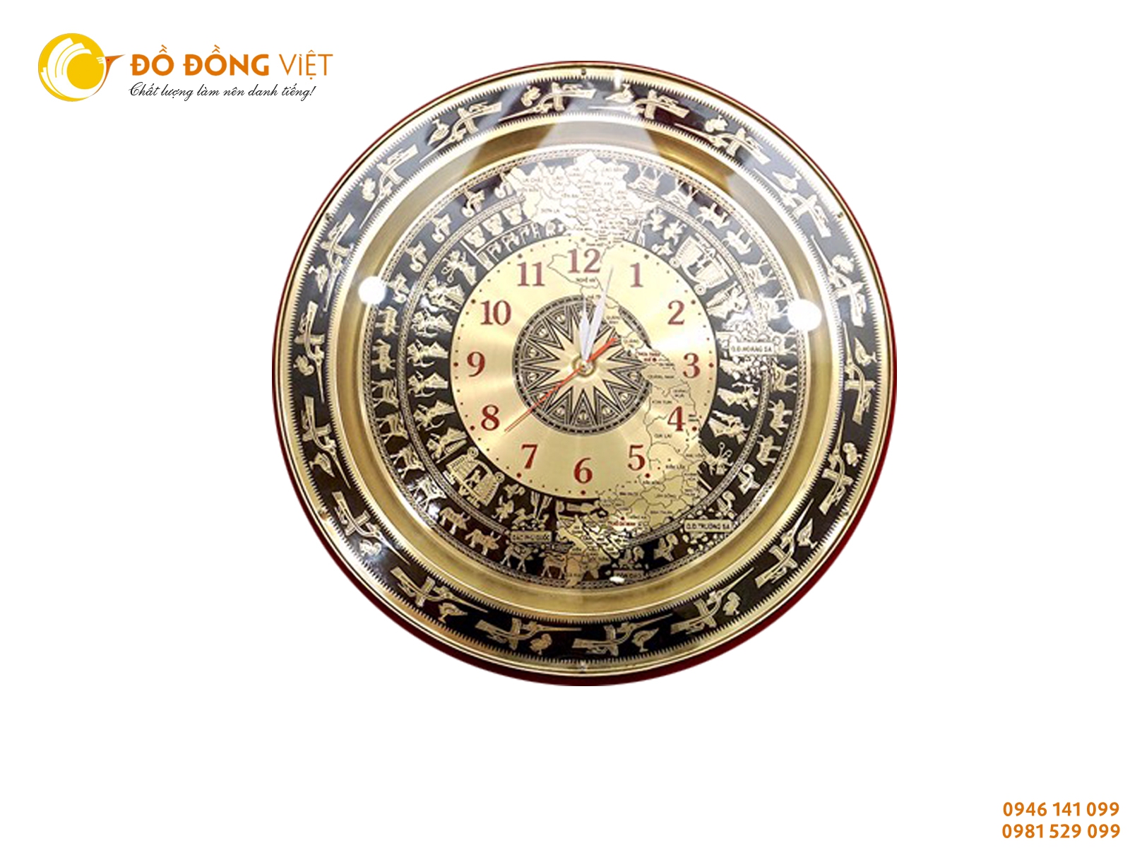 Đồng hồ trống đồng, quà tặng đồng hồ mặt trống đồng Đông Sơn