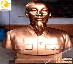 Tượng bán thân Hồ chủ tịch cao 90cm đồng đỏ nguyên khối