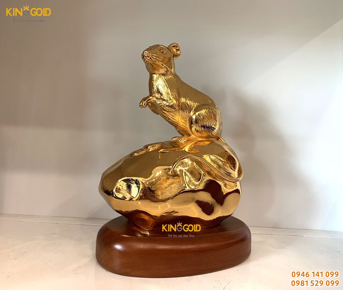 Tượng Chuột Mạ Vàng 24k Cao Cấp Làm Quà Tặng Sếp