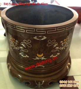 Đúc bát hương đồng cúng tiến ngũ sắc 40cm