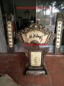 Bộ hoành phi câu đối 155cm giả cổ đức lưu quang