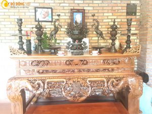 Cách bày một bộ lư đồng hun, đỉnh thờ đồng đen trên bàn thờ