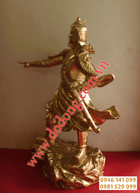 Tượng Trần hưng đạo đứng chỉ tay áo giáp 25cm – trần quốc tuấn