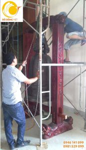 Đúc chuông đồng,giá gỗ đền thờ liệt sỹ