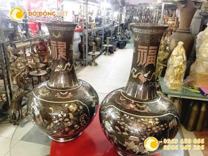 Lọ hoa củ tỏi khảm ngũ sắc cao 60 cm