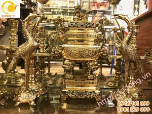 Bộ lư đồng vuông vĩnh tiến số 2 thờ cúng trong nhà