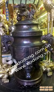 Lư hương đồng tai cui giả cổ 90cm – Lư hương đồng