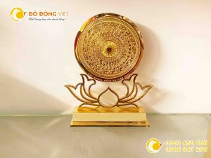 Đĩa trống đồng Đông Sơn đế hoa sen làm quà tặng ý nghĩa