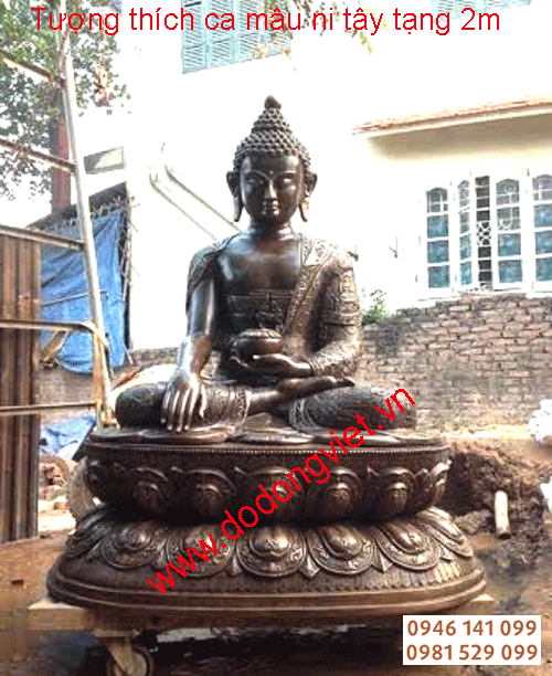 Tượng đồng thích ca tây tạng đẹp ngồi đài sen