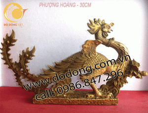 Phượng hoàng phong thủy bằng đồng 20,30,40cm