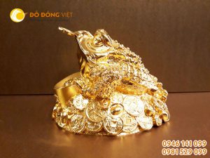 Quà tặng phong thủy, cóc 3 chân mạ vàng 24k