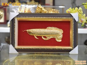 Tranh cá rồng phong thủy mạ vàng 24k tại Đồ đồng Việt