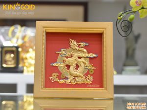 Tranh rồng mạ vàng đẹp tinh xảo- quà tặng tranh vàng cao cấp
