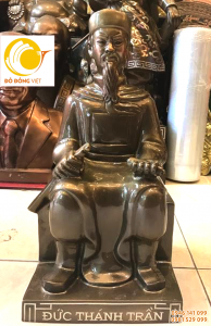 Tượng đức thánh trần ngồi 45cm đồng đỏ để thờ