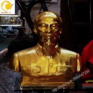 g bán thân Bác hồ đồng dát vàng 24k