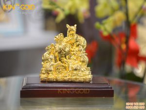 Tượng đàn chuột ôm bao tiền vàng, tượng phong thủy mạ vàng