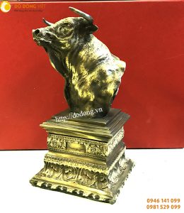Tượng đầu bò bằng đồng phong thủy,tượng trang trí 40cm