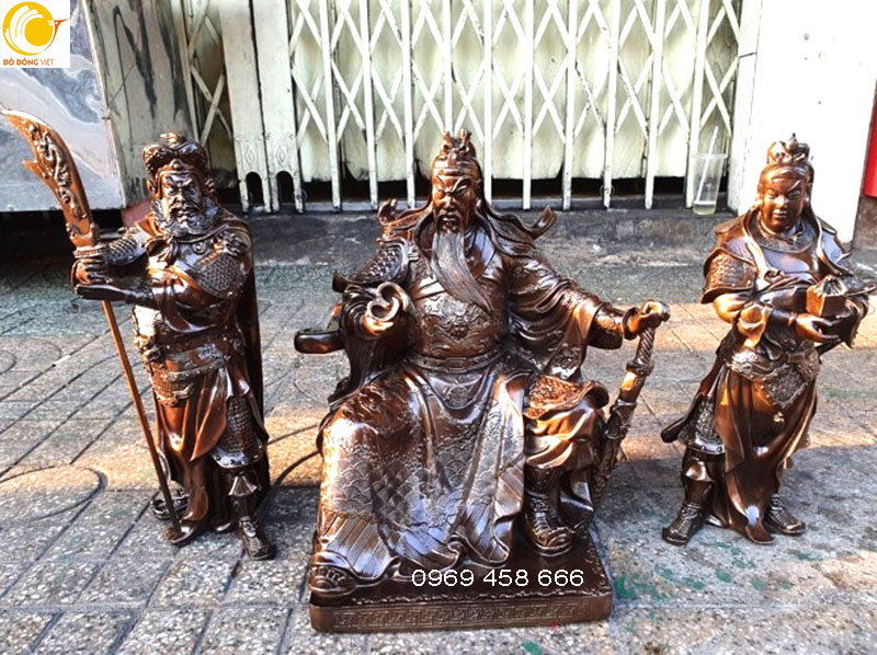 Tượng đồng tam thánh, tượng quan công, châu xương, dương bình