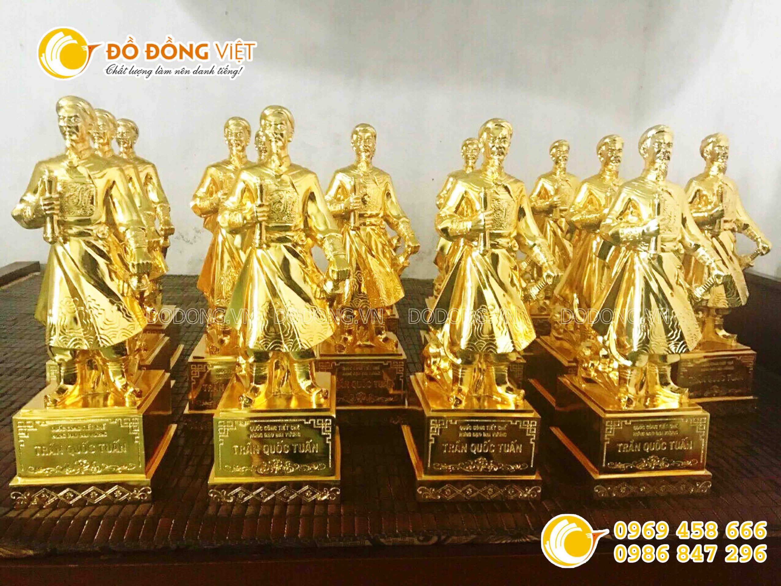 Tượng đồng Hưng Đạo Đại Vương Trần Quốc Tuấn mạ vàng 24K