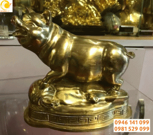 Tượng heo đồng, heo mạ vàng 24k năm 2018