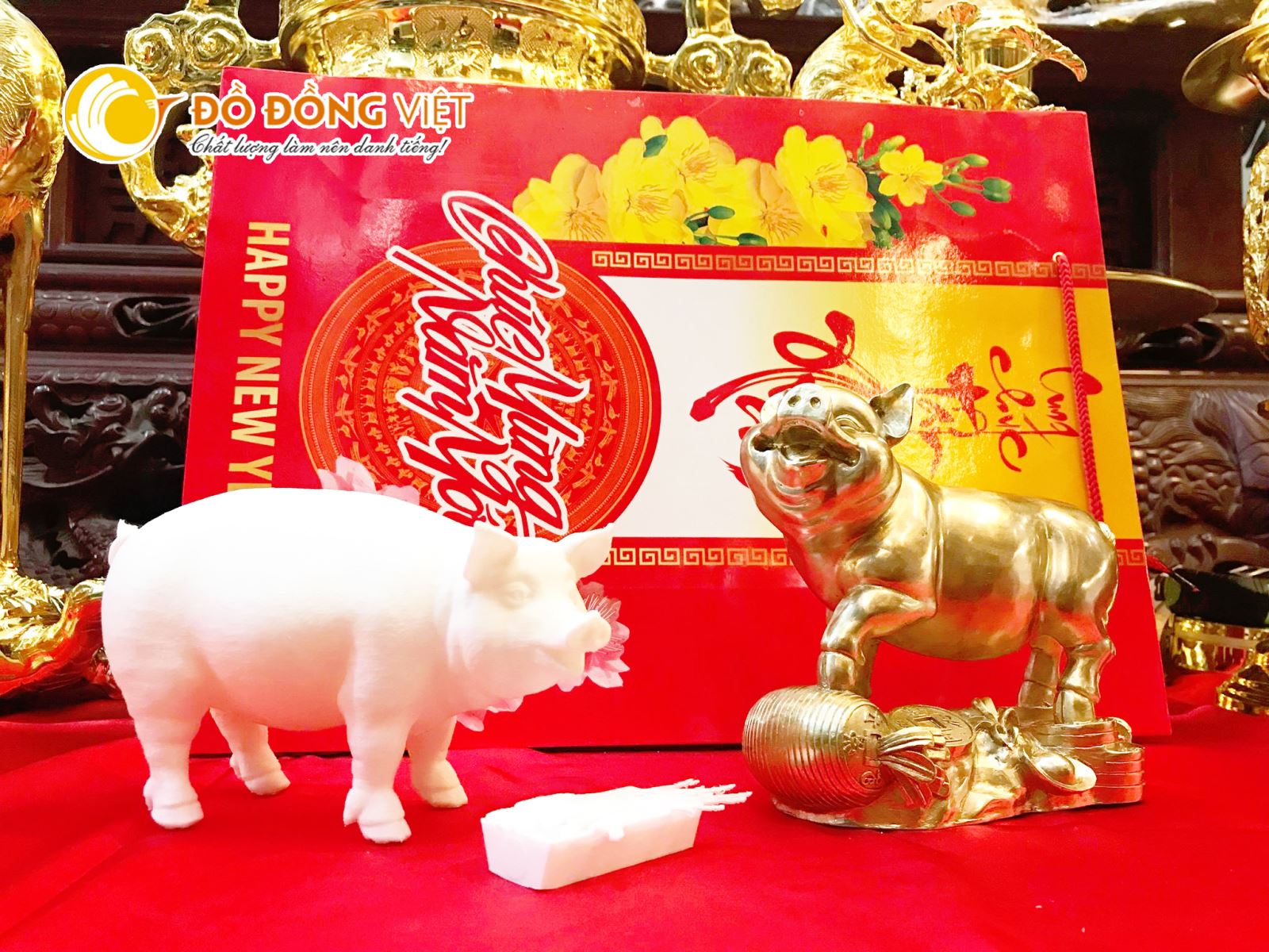 Tượng heo vàng, tượng heo tài lộc, tượng heo mạ vàng quà tặng đầu năm 2019 ý nghĩa