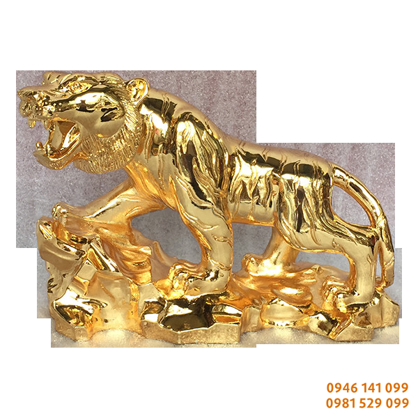 Tượng hổ, tượng con hổ bằng đồng, tượng hổ mạ vàng 24k