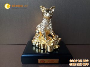 Đồ đồng Việt cung cấp tượng Mèo phong thủy mạ vàng