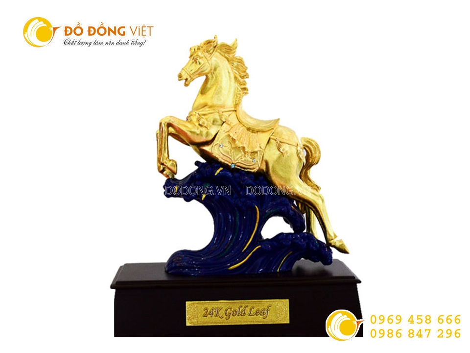 Tượng ngựa bằng đồng mạ vàng 24k cao cấp