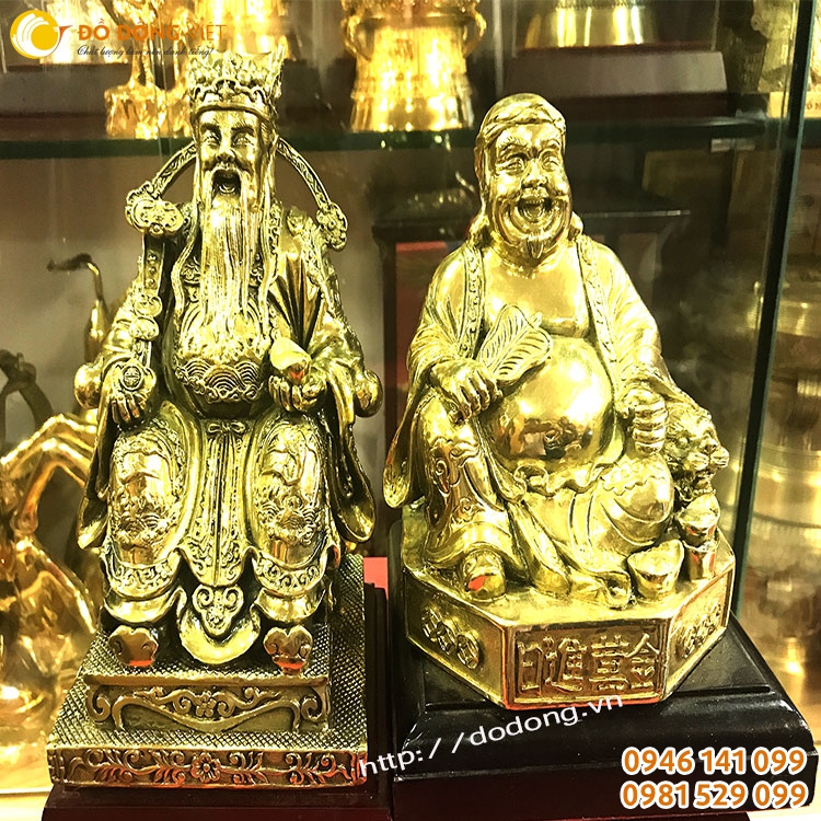 Tượng thần tài ông địa đồng vàng cao 20,30cm