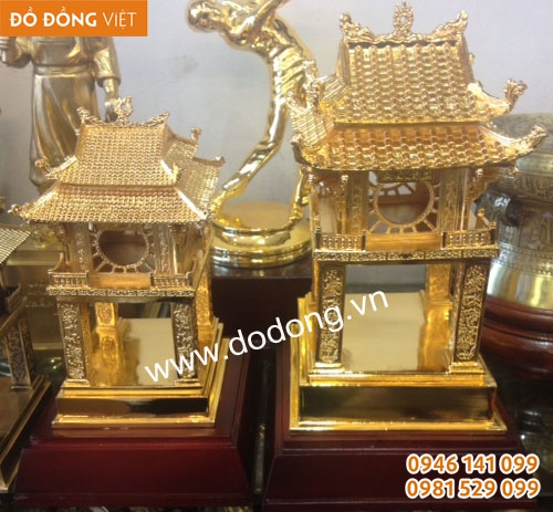 Mô hình cổng văn miếu làm quà tặng bằng đồng, mạ vàng 24k