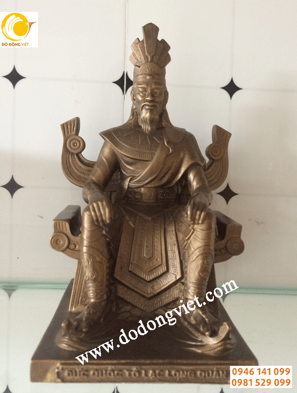 Tượng đồng lạc long quân bằng đồng đỏ đúc nguyên khối, họa tiết sắc nét, hoa văn tinh xảo
