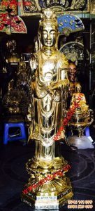 Tượng phật đồng phật ba quan âm bồ tát 108cm đúc đồng nguyên khối, đồng vàng