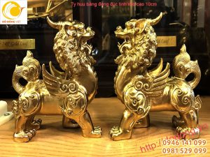 Tỳ hưu đúc đặc bằng đồng nguyên chất 10cm