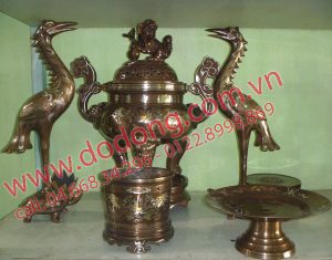 Đỉnh đồng ngũ khí tam sự cao 50cm