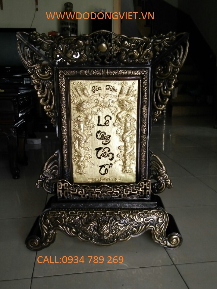 Mẫu bài vị bày bàn thờ gia tiên, từ đường họ, đình chùa 48x68cm